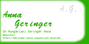 anna geringer business card
